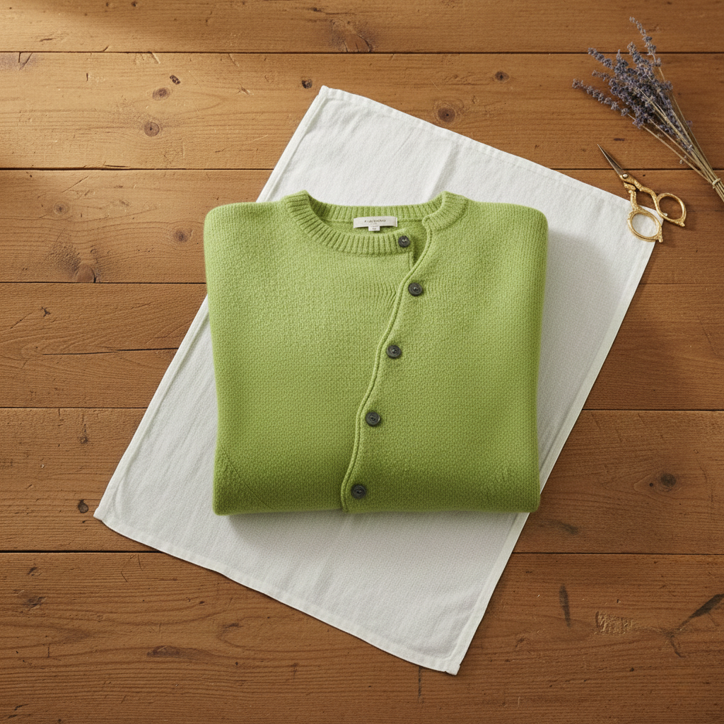 Kasjmier Cardigan met Schuine Knoopsluiting