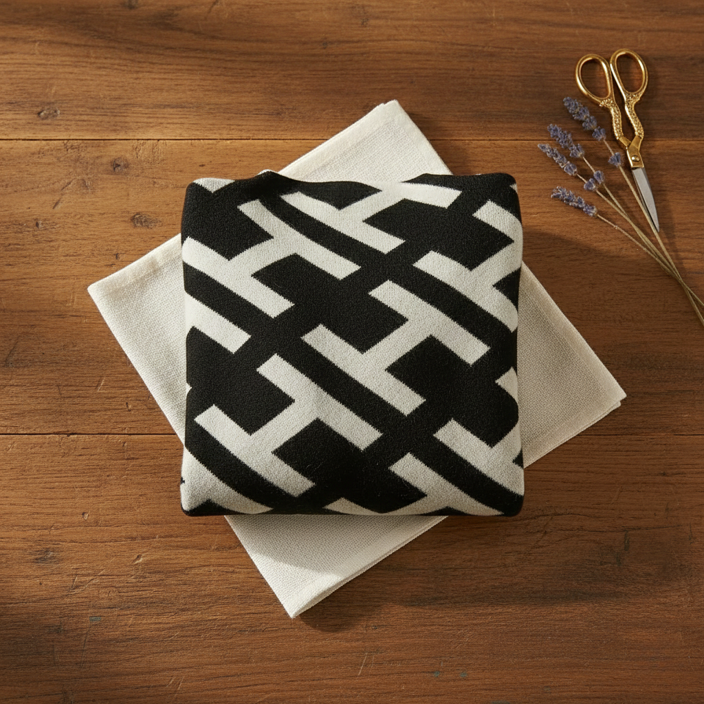 Kasjmier Trui Zwart-Wit Abstract