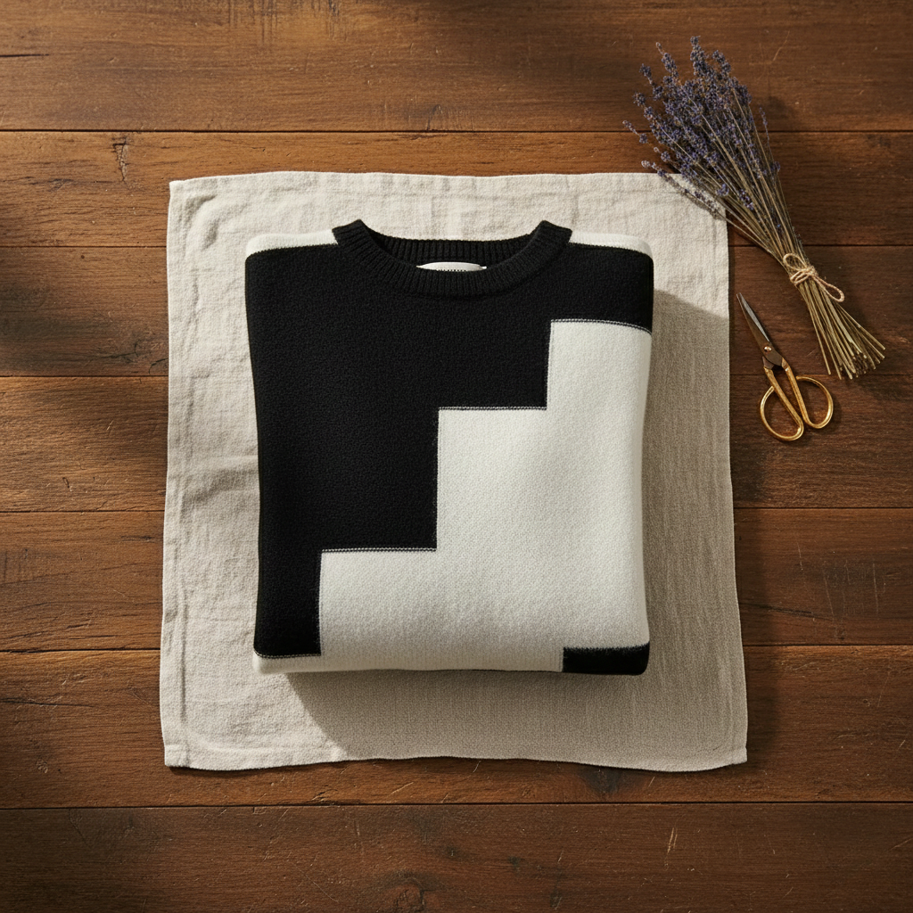 Kasjmier Trui met Geometrisch Blokpatroon