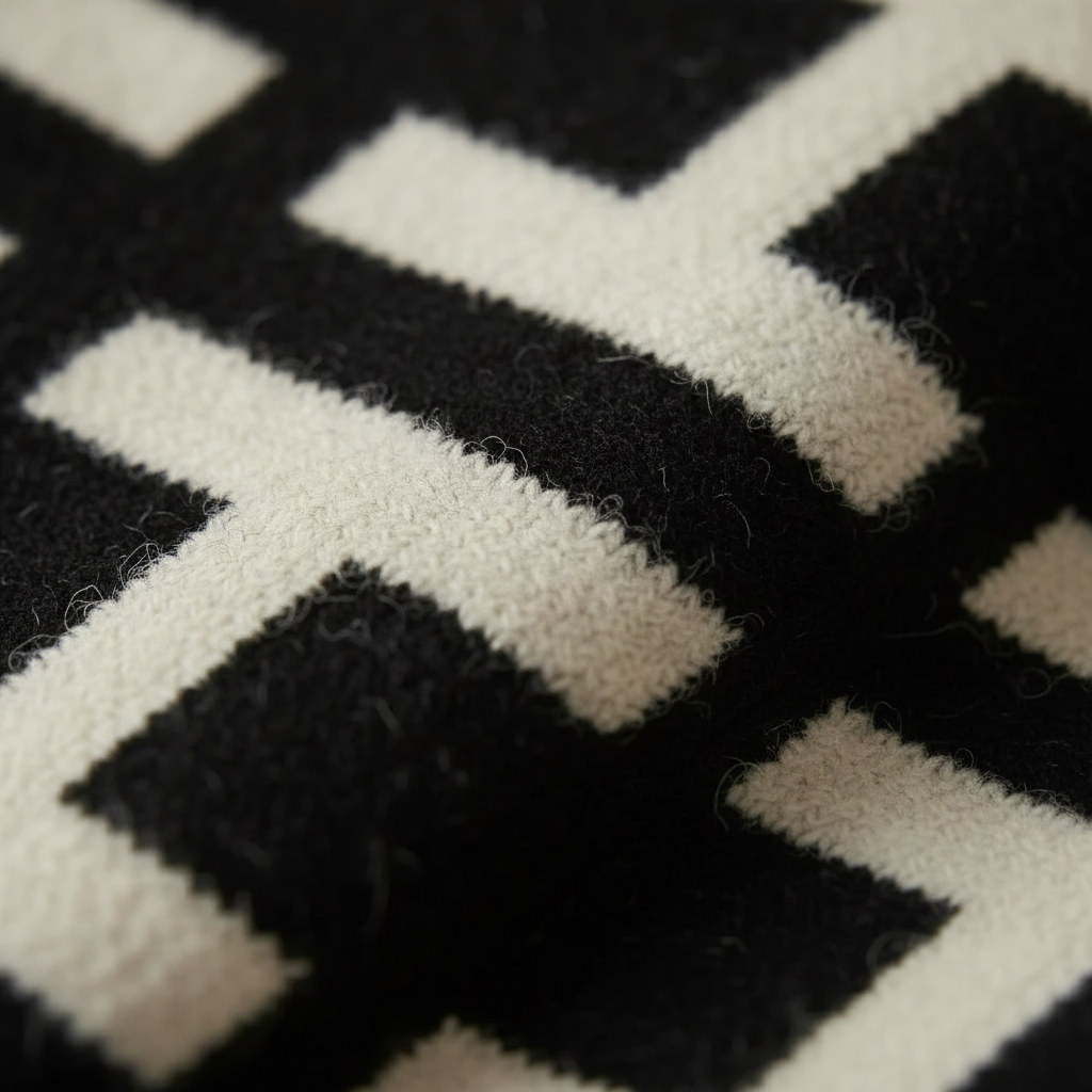 Kasjmier Trui Zwart-Wit Abstract